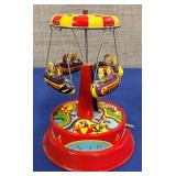 Tin Wind Up Rocket Ship Swing