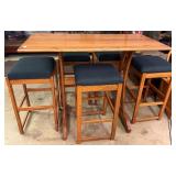 Modern Hi Top Table w/5 upholstered Stools