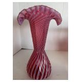 Cranberry Striped Swirl 11 1/2"
