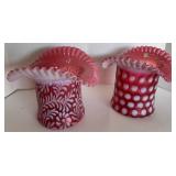 Cranberry Daisy & Fern / Coin Dot Hats 8"
