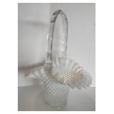 White Hobnail baket