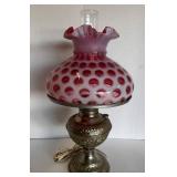 Cranberry 22" converted oil lamp