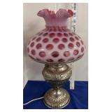 Cranberry Coin Dot 22" lamp