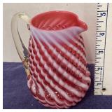 5" Cranberry Swirl Pitcher