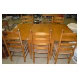 Drop Lea & 5 Ladderr Back Chairs