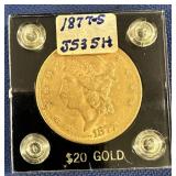 1877S $20 Gold Liberty