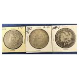 Morgans 1878 8TF, 1899-P, 1882 O/S