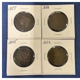 Large Cents 1837, 1838, 1845, 1852
