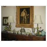 •	Louis XIV Style Walnut Buffet with Marble Top