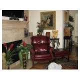 •	Gary Riggs Leather Chair & Ottoman
