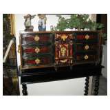 •	Portuguese Louis XIV Period Tortoise Inlaid Chest on Stand