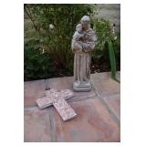 lots of pots with plants and two large potted ficus