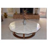 vintage coffee table on casters
