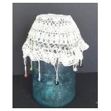Vintage Mason Jar with Irish Doily Jar Cover
