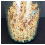 Blue Half Gallon Ball Canning Jar with Zinc Lid & Crocheted Jar Cover