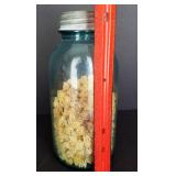 Blue Half Gallon Ball Canning Jar with Zinc Lid & Crocheted Jar Cover