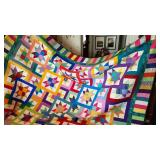 Hand Made King Size Machine Stitched Quilt / New
