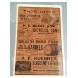 Framed Galveston, TX, Ephemera