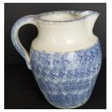 Blue & White Pottery Pitcher / Sponge Ware