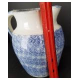 Blue & White Pottery Pitcher / Sponge Ware