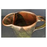 Vintage Brown / Green Pottery Pitcher / Nice