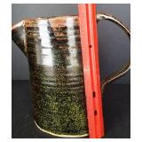 Vintage Brown / Green Pottery Pitcher / Nice