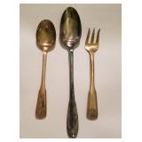 Gorham Silver Plated Serving Spoon / Brass Serving Spoon & Fork