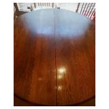 54" Round Oak Dining Table / With Leaf