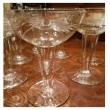 Vintage Etched Glass Stems