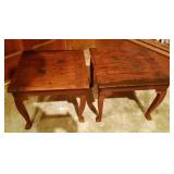 Pair of Small Brass Inlaid Tables
