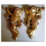 Pair of Vintage Plaster Angels