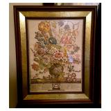 Vintage Framed Birth Month Floral Print X 4