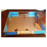 Beautiful Stained Glass Vanity Tray / Butterfly on Edge