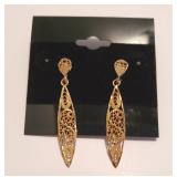 14K Yellow Gold Pieced Bangle Earrings