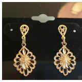 14 K Yellow Gold Pierced Dangle Earrings