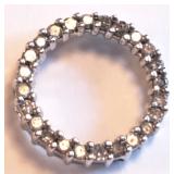 Small 10 K White Gold Circular Diamond Pendant