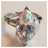 14 K White Gold CZ Ring