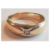 14 K Yellow Gold Band / Diamond Accent
