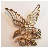 Large 10 K Yellow Gold Eagle Pendant