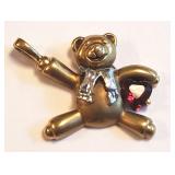 10 K Yellow & White Gold Teddy Bear Pendant