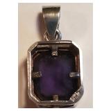 Large Sterling Amethyst Pendant
