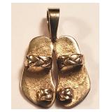 14 K Yellow Gold "Sandals" Pendant