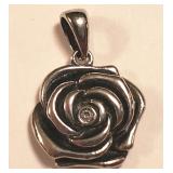 Sterling Rose Pendant