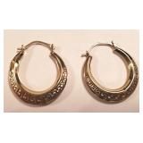 14 K Yellow Gold Pierced Hoop Earrings