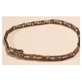 14 K Yellow Gold Greek Key Hinged Bracelet