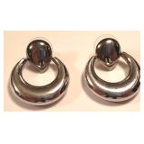 14 K White Gold "Carla" Hoop Pierced Earrings