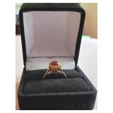14 K Yellow Gold Ring w/ Orange (Topaz?) Stone