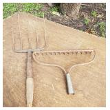 2-Pc. Lot / Pitchfork & Garden Rake / No Handles