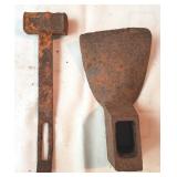 Two Pc. Lot:  Small Vintage Hammer & Pick Axe