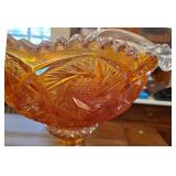 Imperial Marigold Carnival Glass Punch Bowl Set